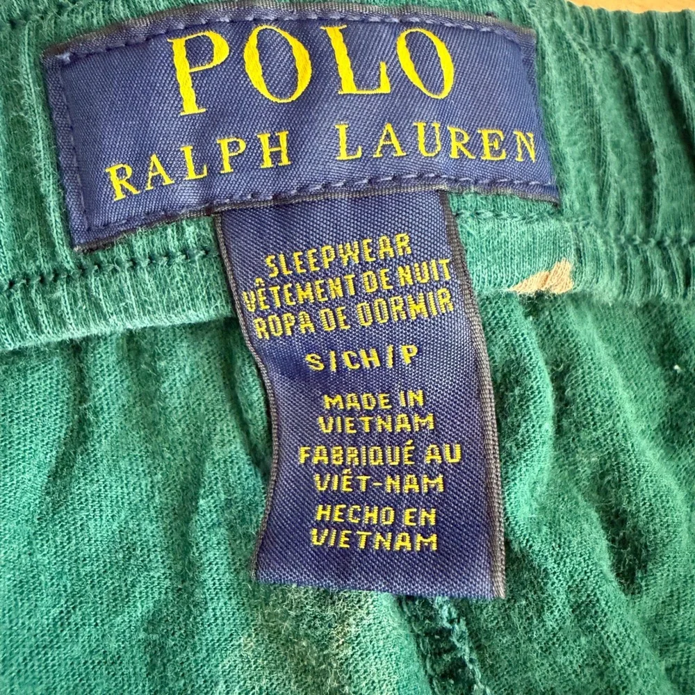Polo Ralph Lauren‎ Polo Bear Pajama Pants Vtg Size S Forest Green All Over Print